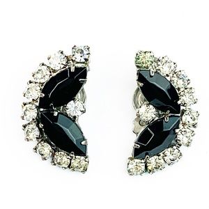 Vintage Rhinestone Costume Clip On Earrings